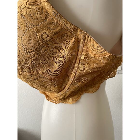 Third Love Bra Lingerie 24/7 Lace Balconette Intimates Yellow Tan - Picture 7 of 12